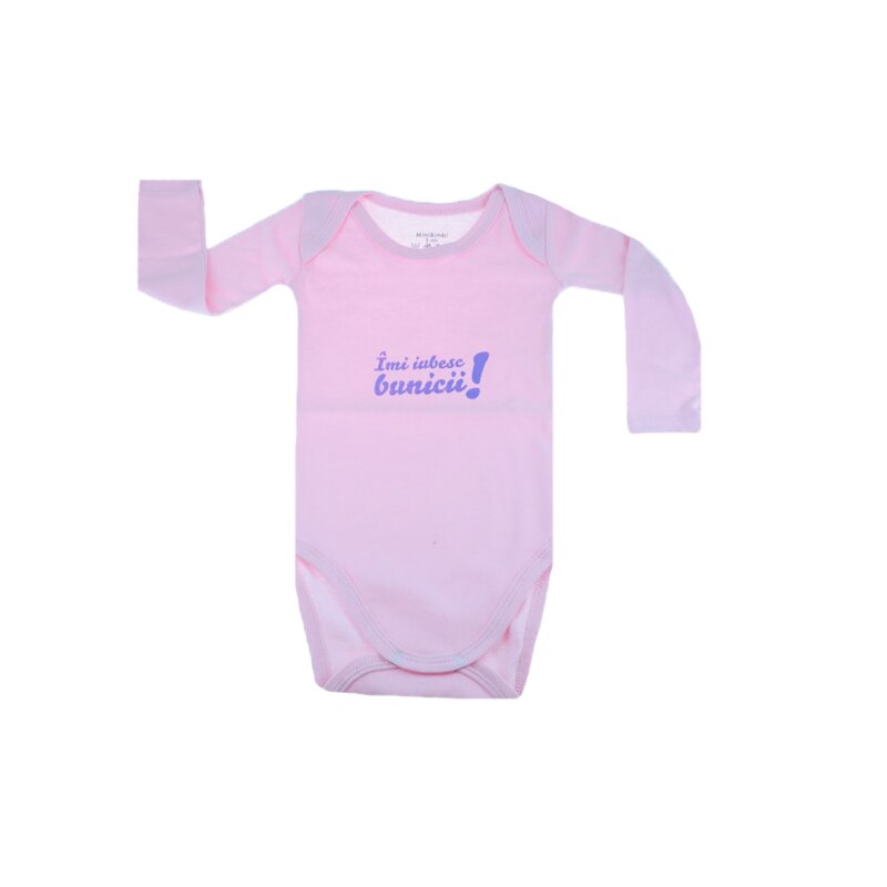 Body cu maneca lunga, fete Mini Bimbi, Roz