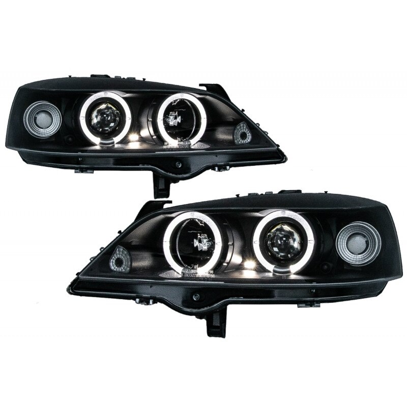 Set 2 Faruri Opel Astra G 1997-2004 ANGEL EYES BLACK HLOPAG - eMAG.ro