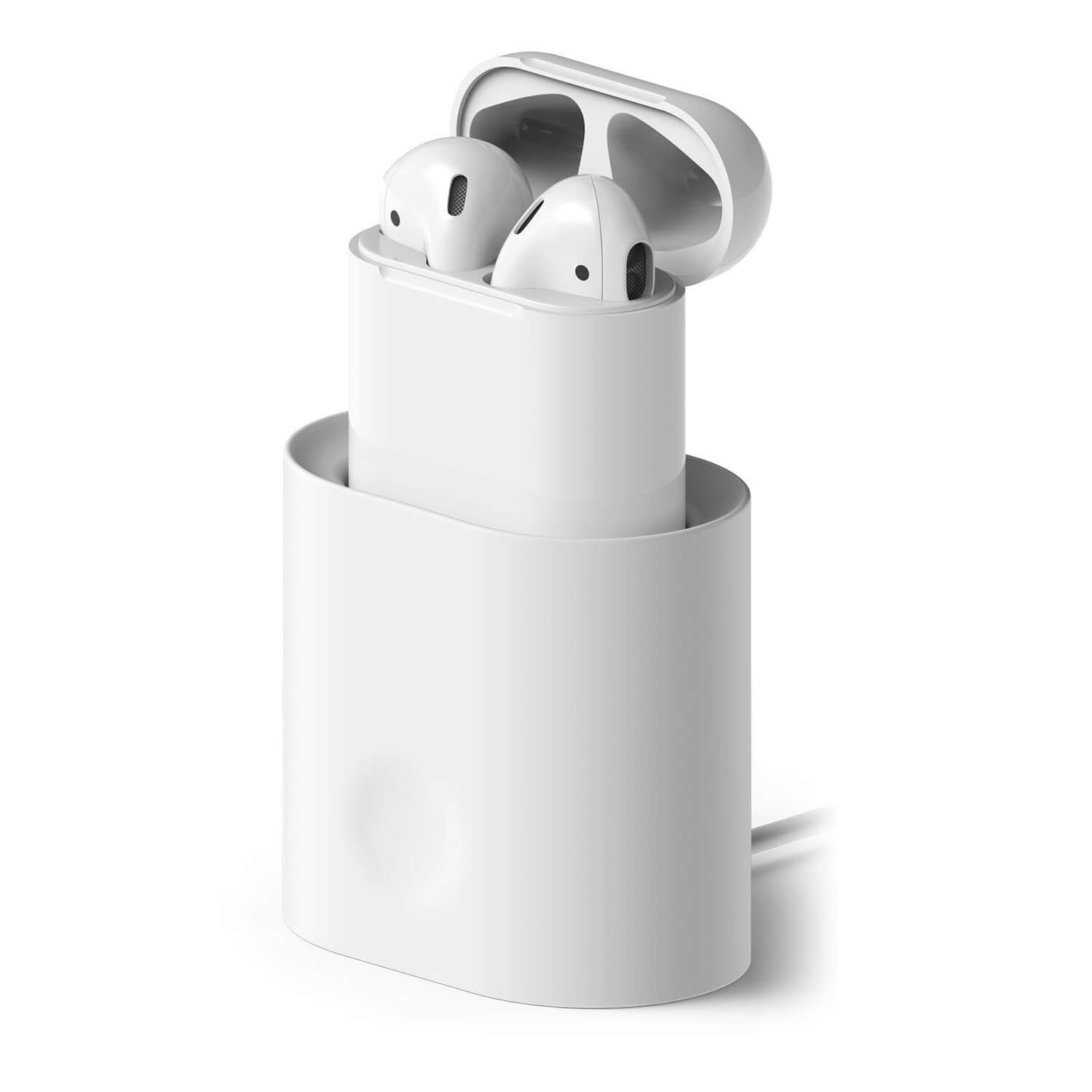 Statie de incarcare pentru AirPods, USB, Silicon, Alb