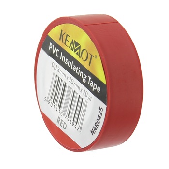 Banda izolatoare, 19x9,144m, 0,13mm, rosie, Kemot - 402853 Banda izolatoare, 19x9,144m, 0,13mm, rosie, Kemot - 402853