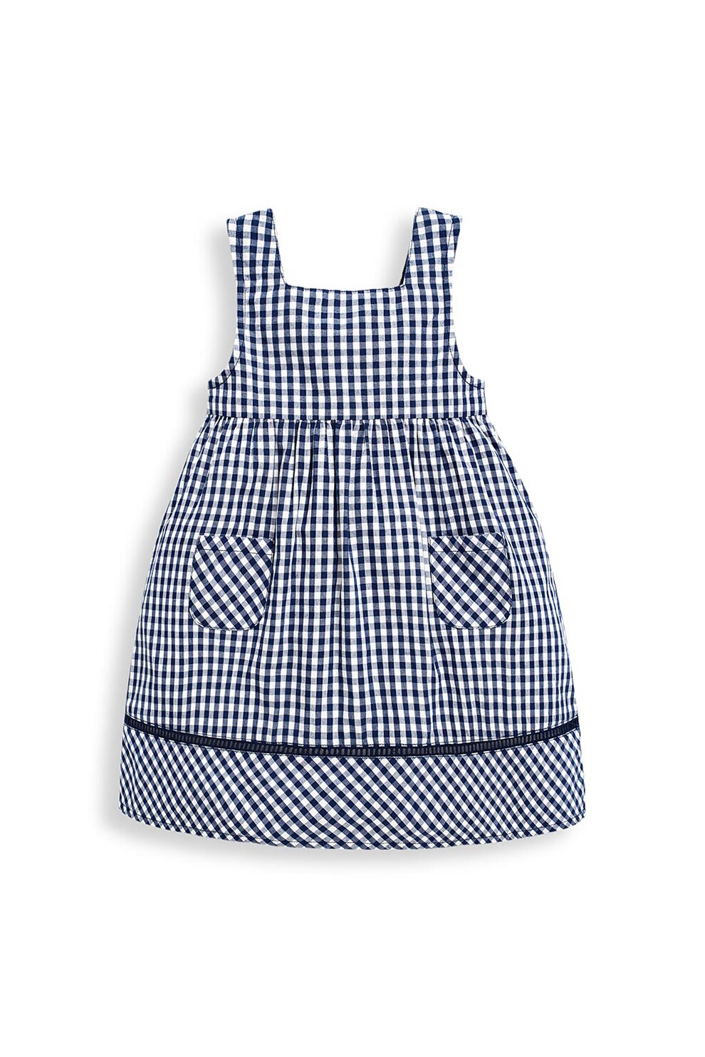 JoJo Maman Bebe, Rochie cu model in carouri, Bleumarin/Alb