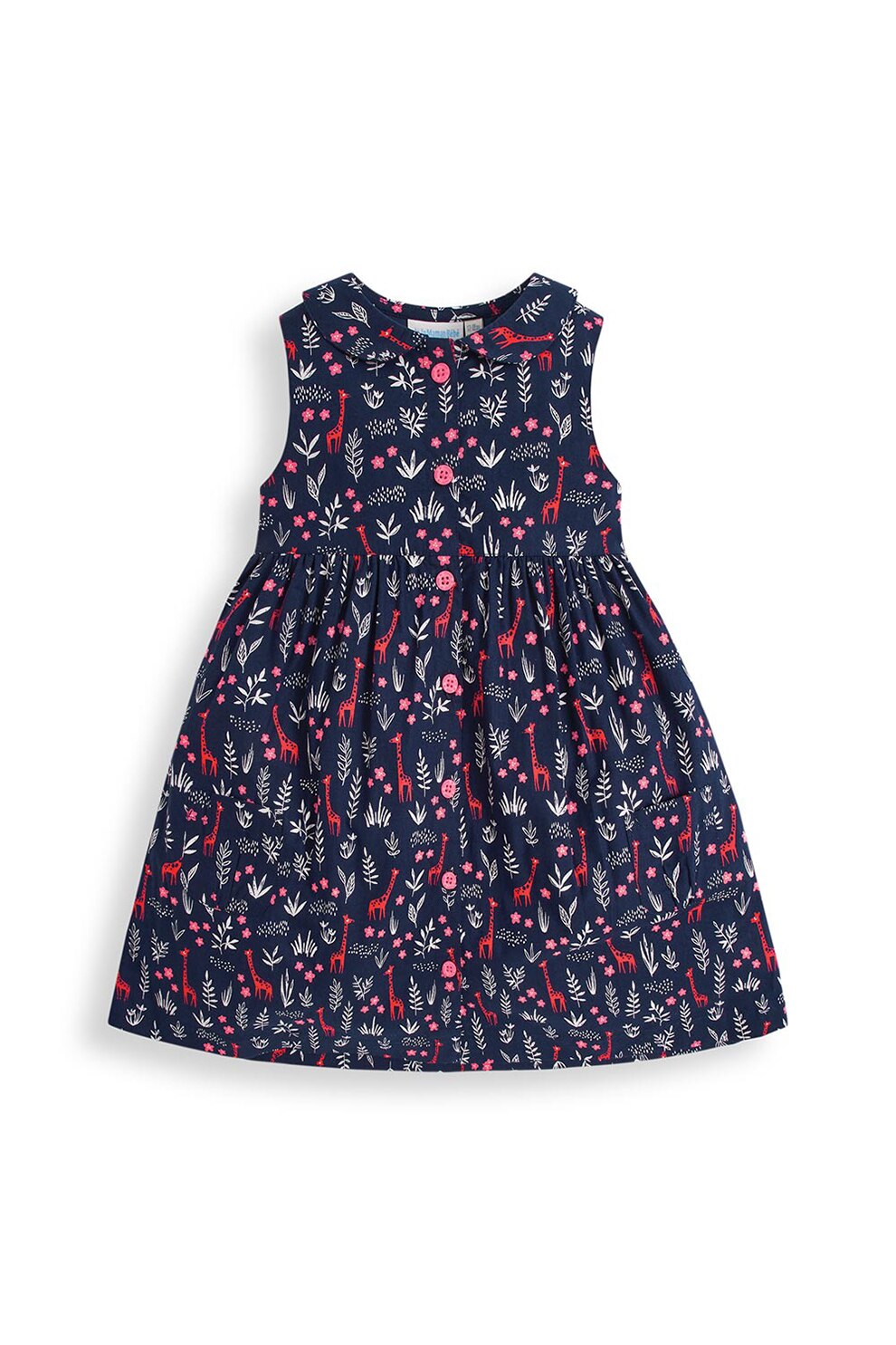 JoJo Maman Bebe, Rochie cu imprimeu floral, Bleumarin/Rosu/Alb