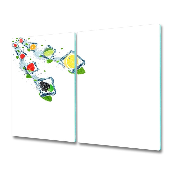 Tocator de bucatarie, Tulup, Fructe taiate cubulete, Multicolor, 2x30x52 cm, 010010520010000007153