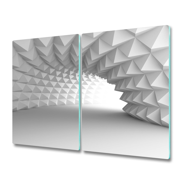 Set 2 tocatoare din sticla Tunnel 89942519, Tulup, 2x30x52 cm, Gri