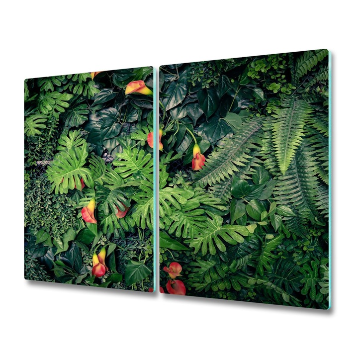 Tocator de bucatarie, Tulup, Jungla exotica, Verde, 2x30x52 cm, 010010520010000006244