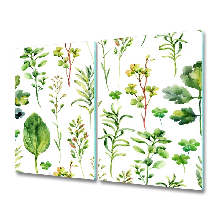 Tocator de bucatarie, Tulup, Ierburi buruieni, Verde, 2x30x52 cm, 010010520010000006624