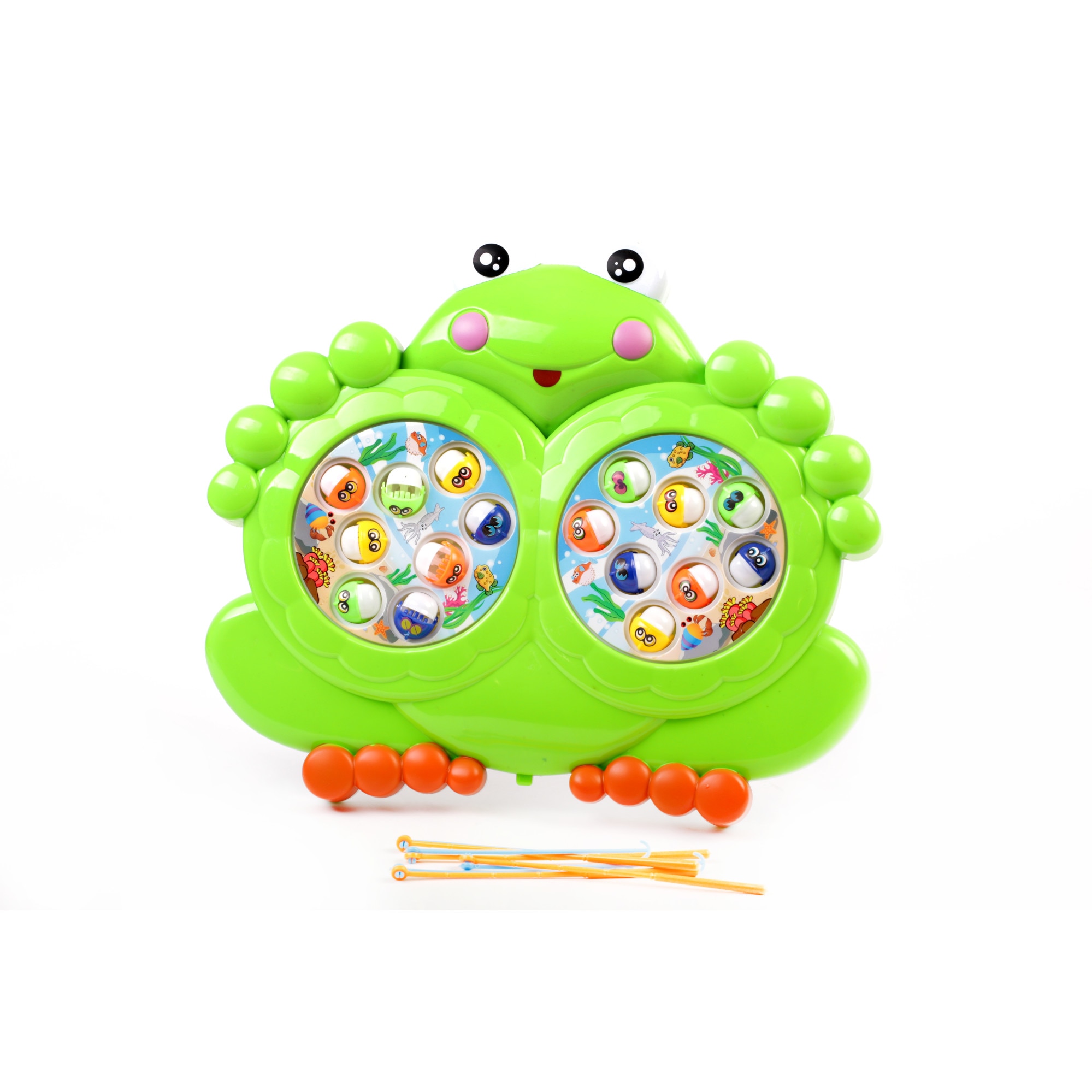 Joc interactiv de pescuit magnetic, Fishing Game, 4 undite de pescuit, 16 pestisori, Tabla rotativa, Multicolor