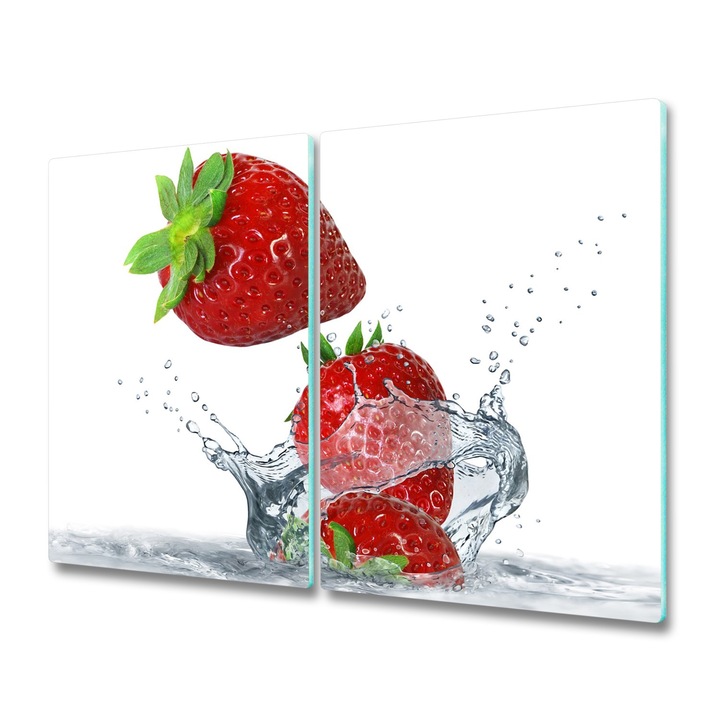 Tocator de bucatarie, Tulup, Capsuni si apa, Rosu, 2x30x52 cm, 010010520010000006907