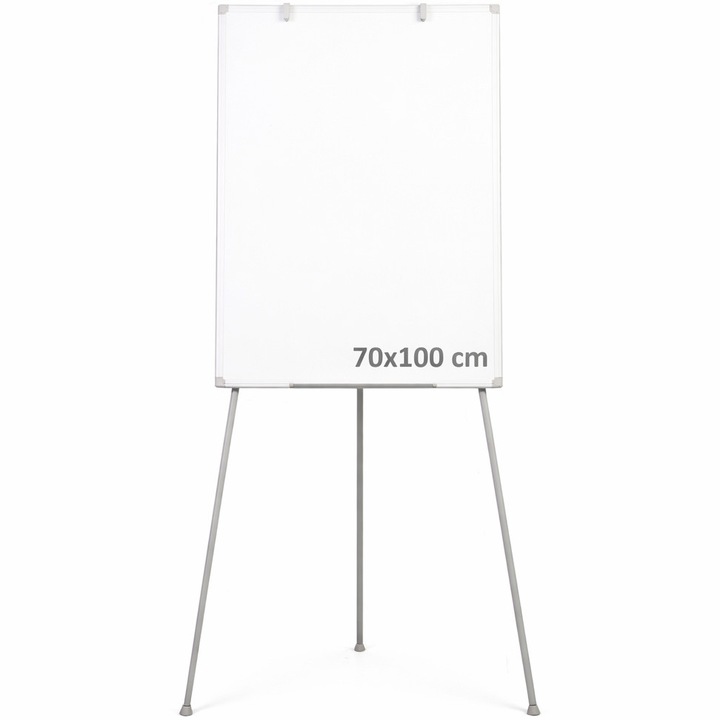 Флипчарт ProCart 70x100 см, Магнитен, Регулируема височина максимум 170 см, Поставка за маркери