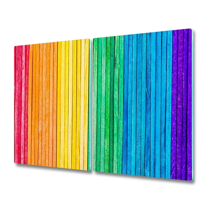 Set 2 tocatoare Tulup. Model curcubeu. Sticla. 2x30x52. 65557438. Multicolor