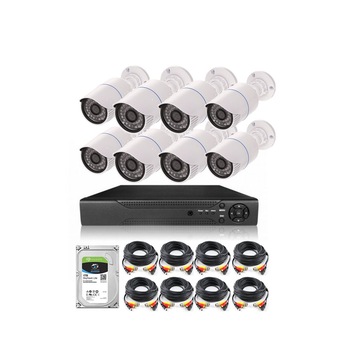 Kit Complet camere de supraveghere Metalice-Exterior X 8 Camere De 20 Metri, 2MP + Dvr & HardDisk 1tb, Vizualizare Pe Internet Kit Complet camere de supraveghere Metalice-Exterior X 8 Camere De 20 Metri, 2MP + Dvr & HardDisk 1tb, Vizualizare Pe Internet