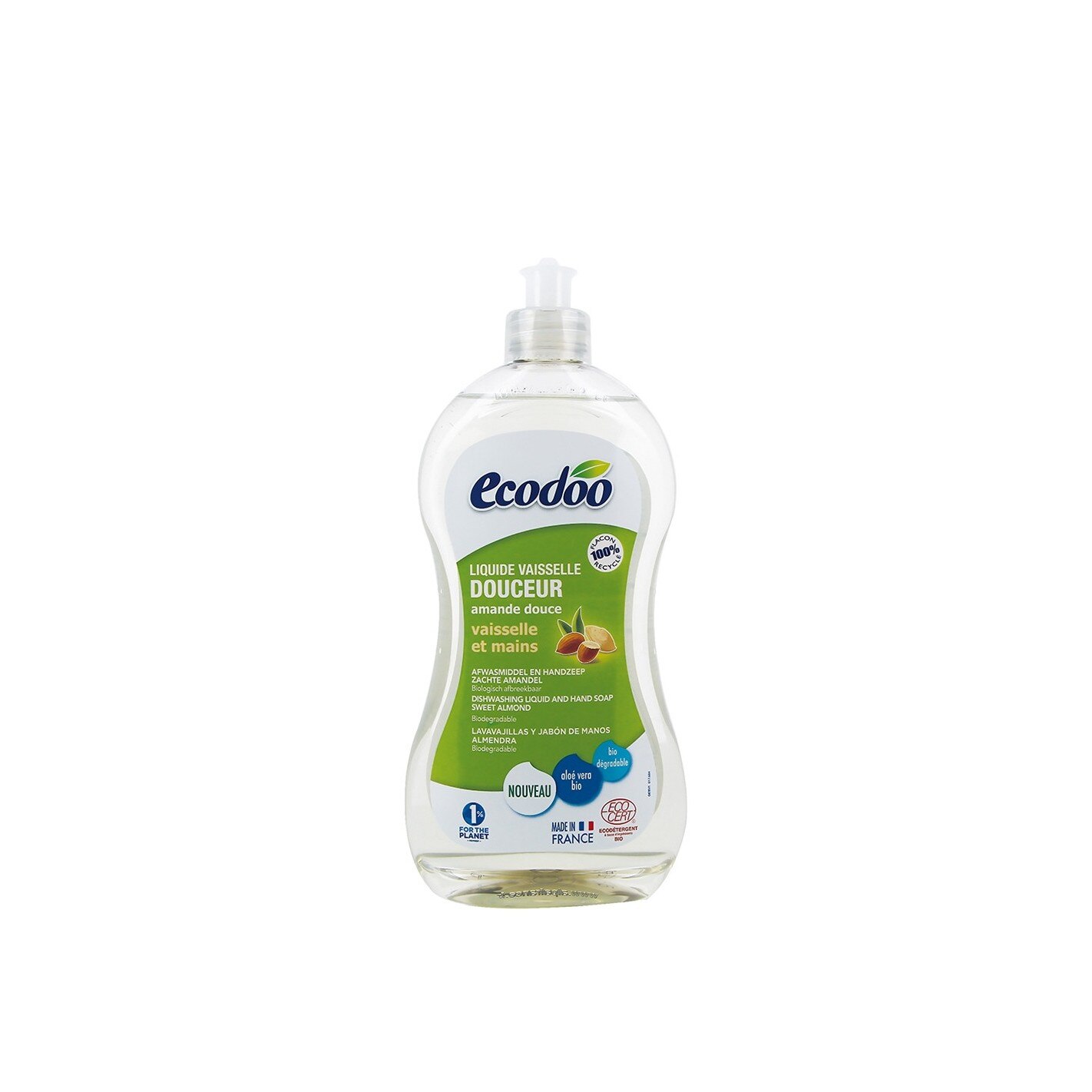 Detergent bio vase si maini cu aloe vera si migdale dulci 500ml, Ecodoo