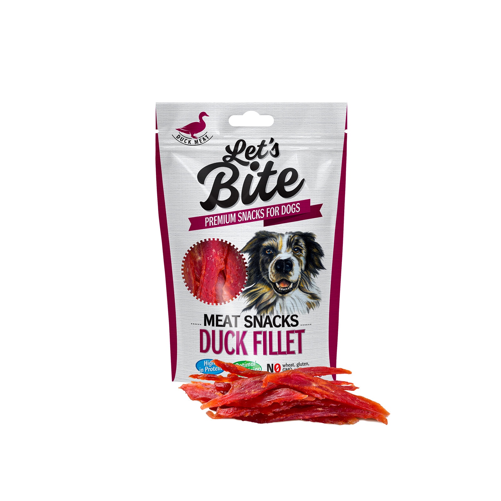 Recompensa Caine Brit Lets Bite Meat Snacks cu Rata File, 80 g