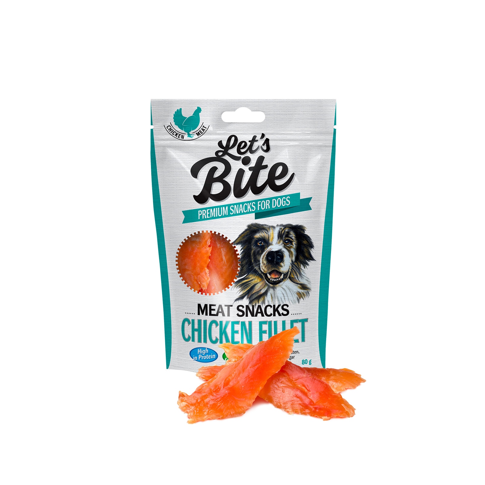 Recompensa Caine Brit Lets Bite Meat Snacks cu Pui File, 80 g