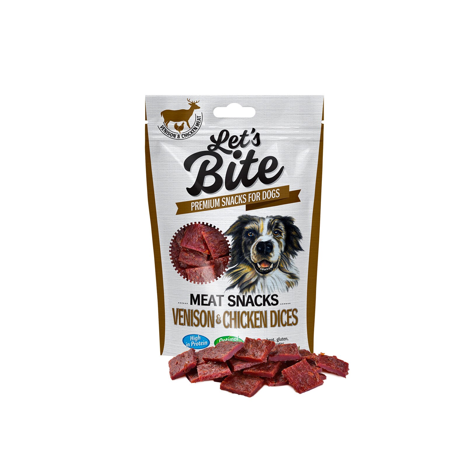 Recompensa Caine Brit Lets Bite Meat Snacks Tablete cu Vanat si Pui, 80 g