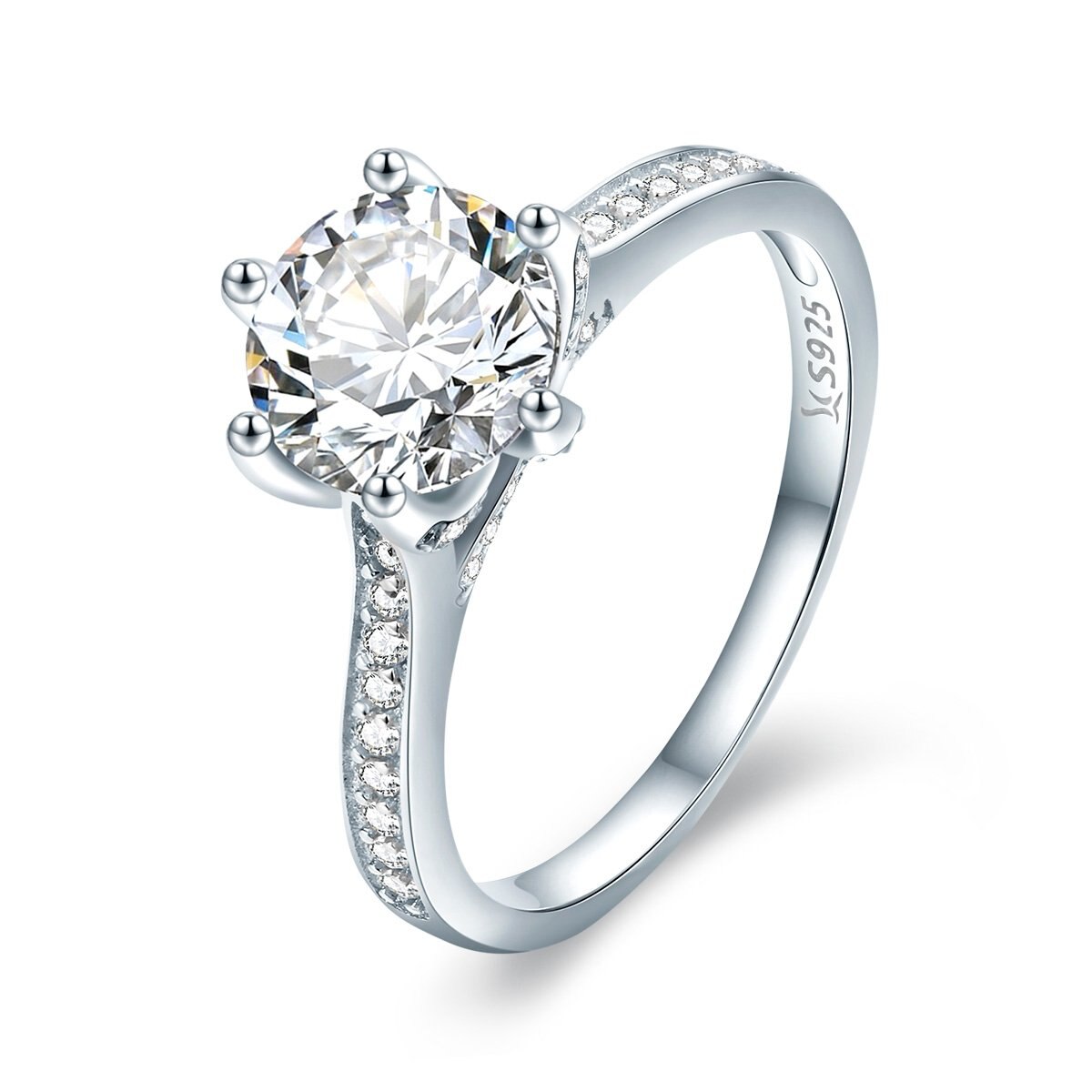 Inel din Argint 925 Placat cu Platina, Tisoro, Desire, Cristale de Zirconiu, Argintiu