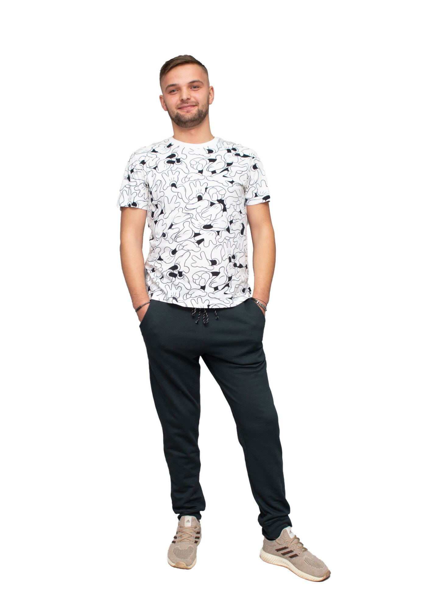Pantaloni barbati, Vilda, cu snur, Gri inchis, S