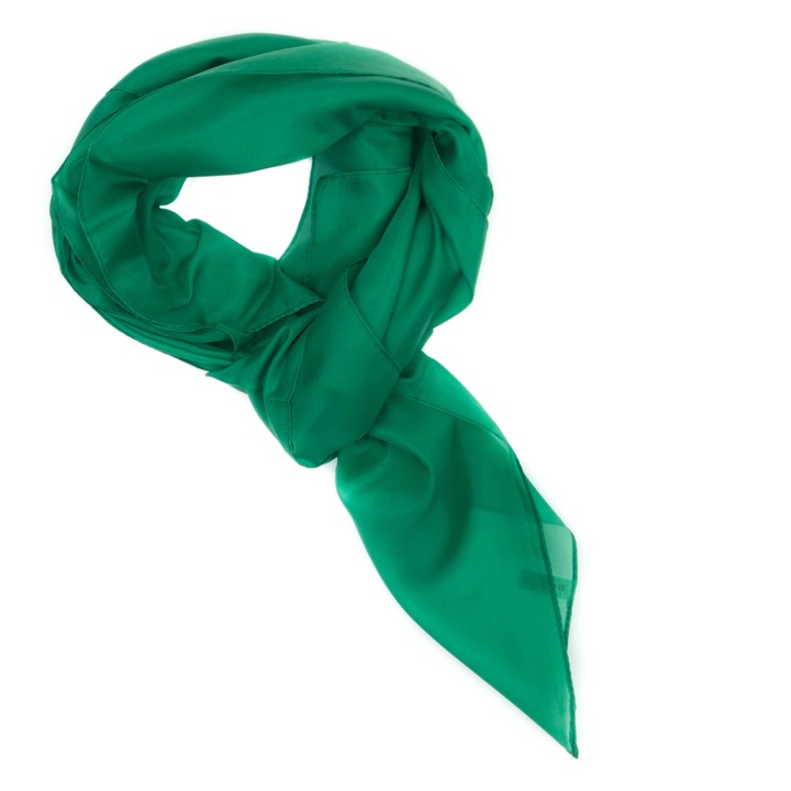 Esarfa, Batic, de dama, Buticcochet, Verde din 100% matase, 90x90 cm - ES353