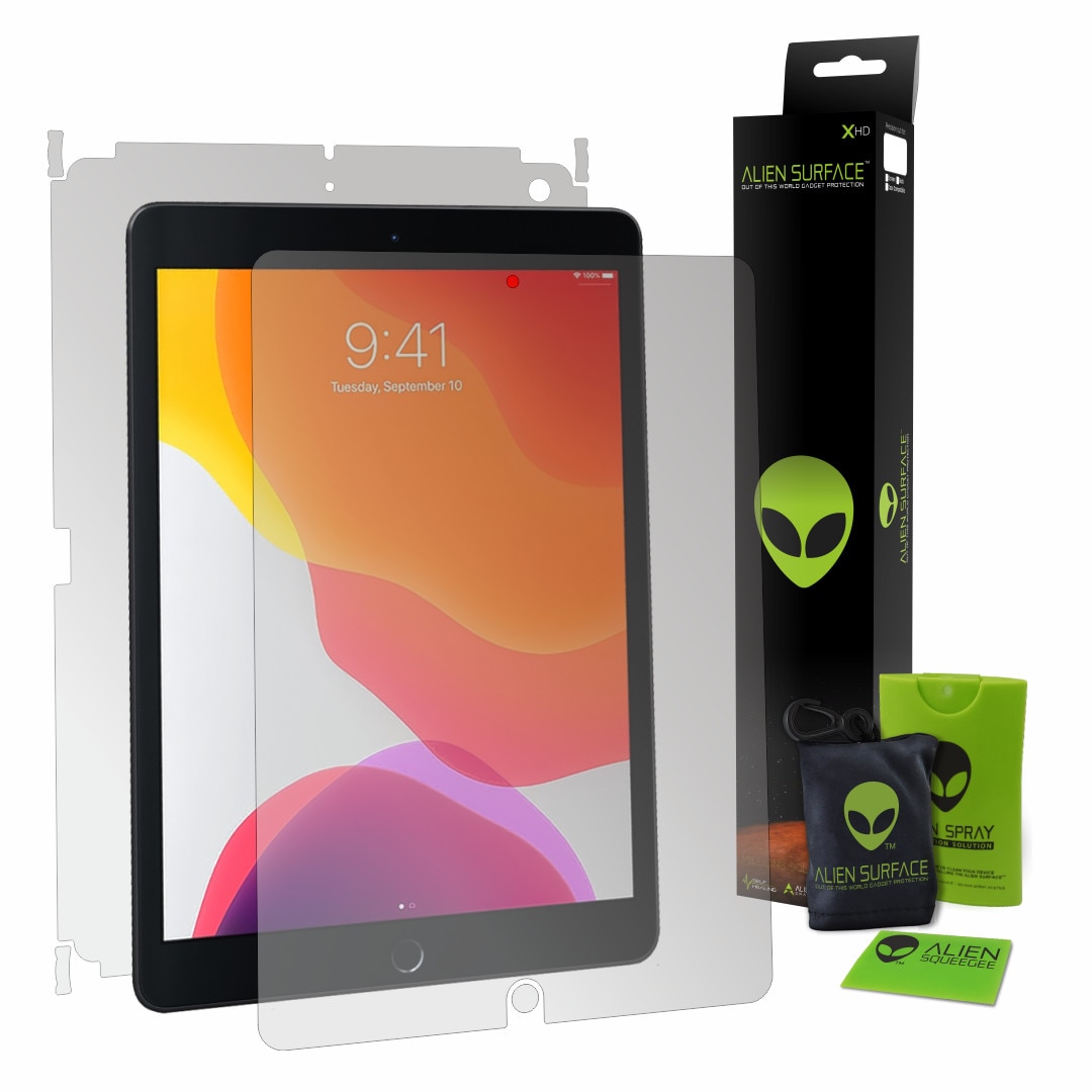 Folie Alien Surface HD, Apple iPad 10.2 (2019) Gen.7, protectie ecran, spate, laterale + Alien Fiber cadou