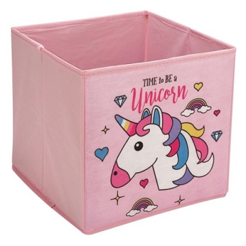 Cutie depozitare, model Unicorn, roz, 25x25x25 cm