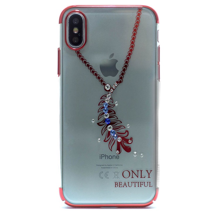 Carcasa iPhone X, Hoco Diamond Feather Rosie