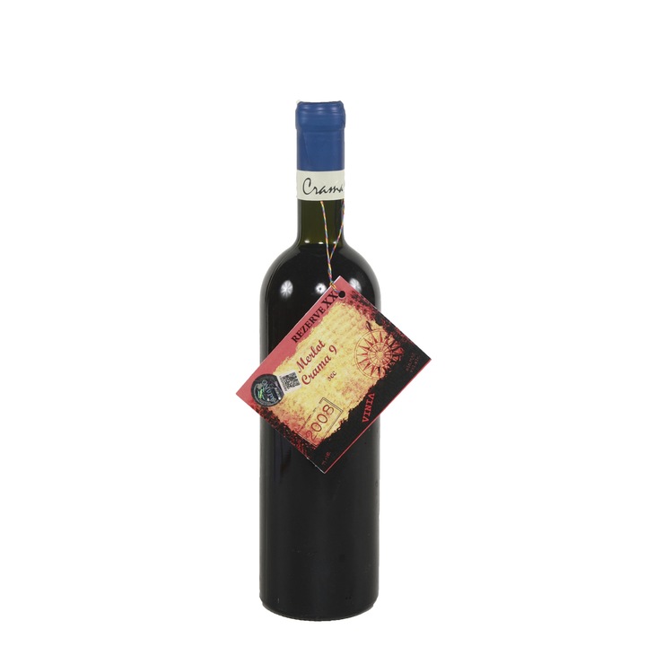 Vörösbor, Merlot Crama 9, Podgoria Bohotin, 2008, száraz, Vinia, 0,75 l