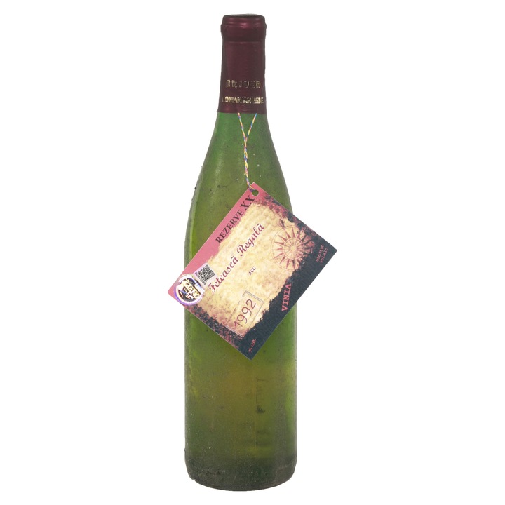 Vin alb, Feteasca Regala, Podgoria Iasi, 1992, sec, Vinia, 0.75 l