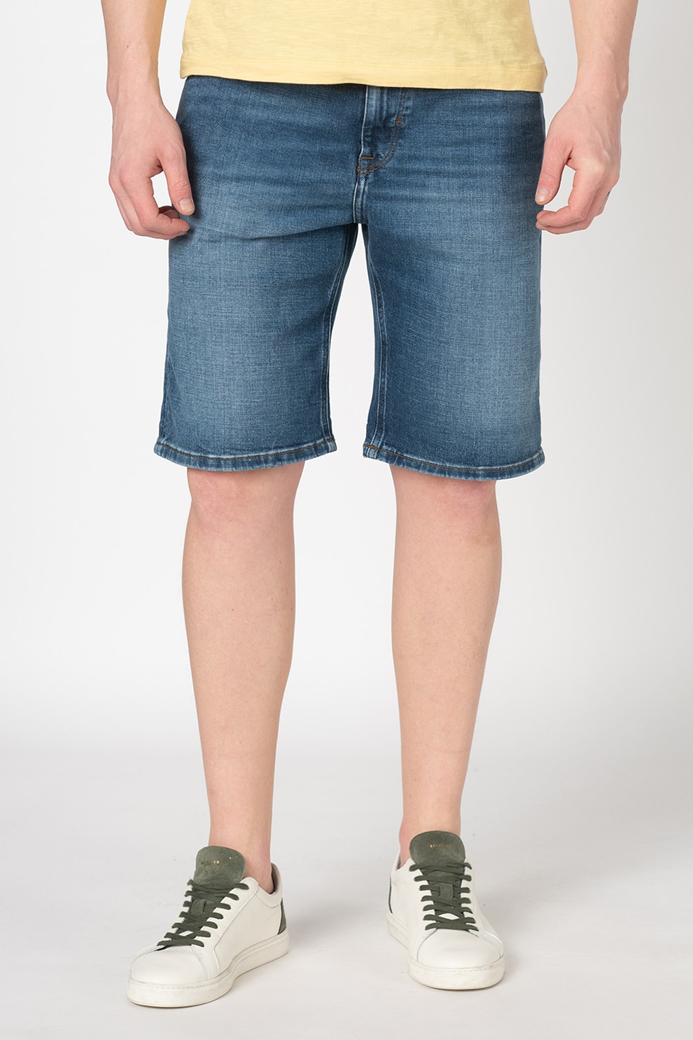 Marc O'Polo, Pantaloni regular fit din denim Hamar, albastru inchis/alb, 32