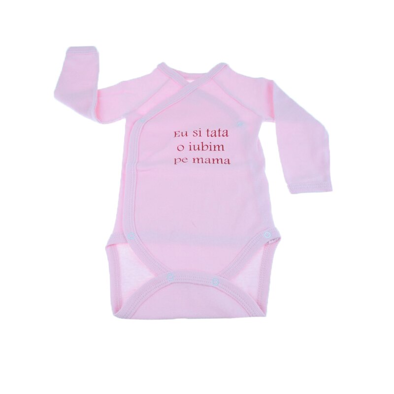 Body maneca lunga fetite Mini Bimbi BMB-18RZ, Roz, 62 cm