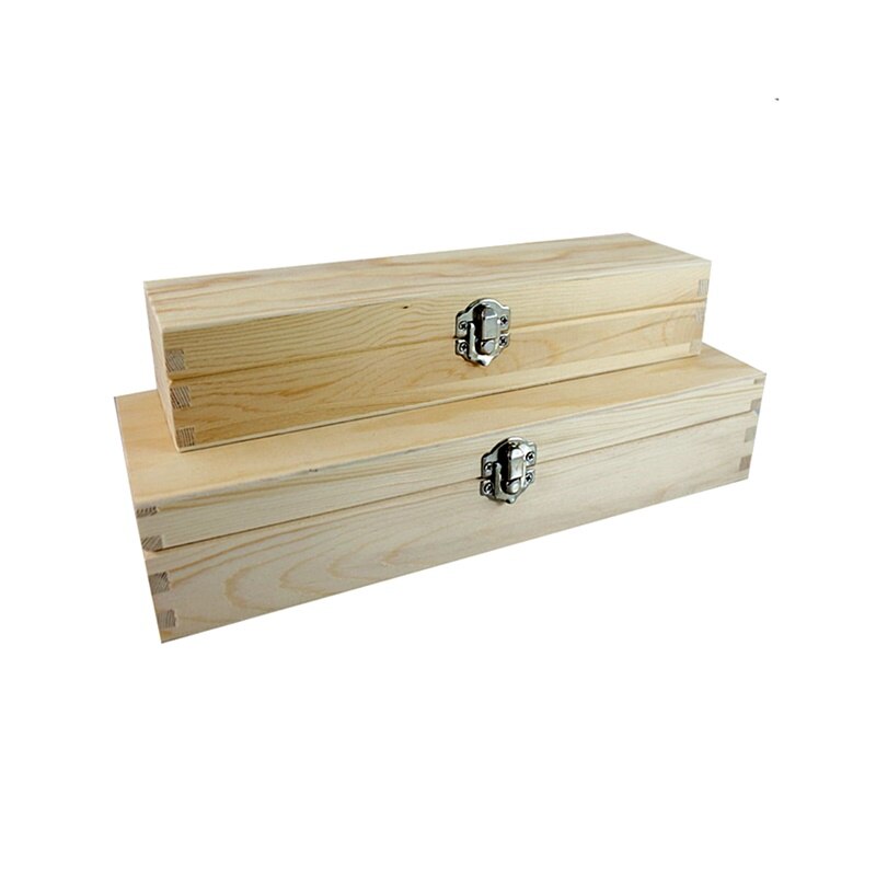 Set 2 cutii inguste din lemn, 29.5 x 10 x 6 cm