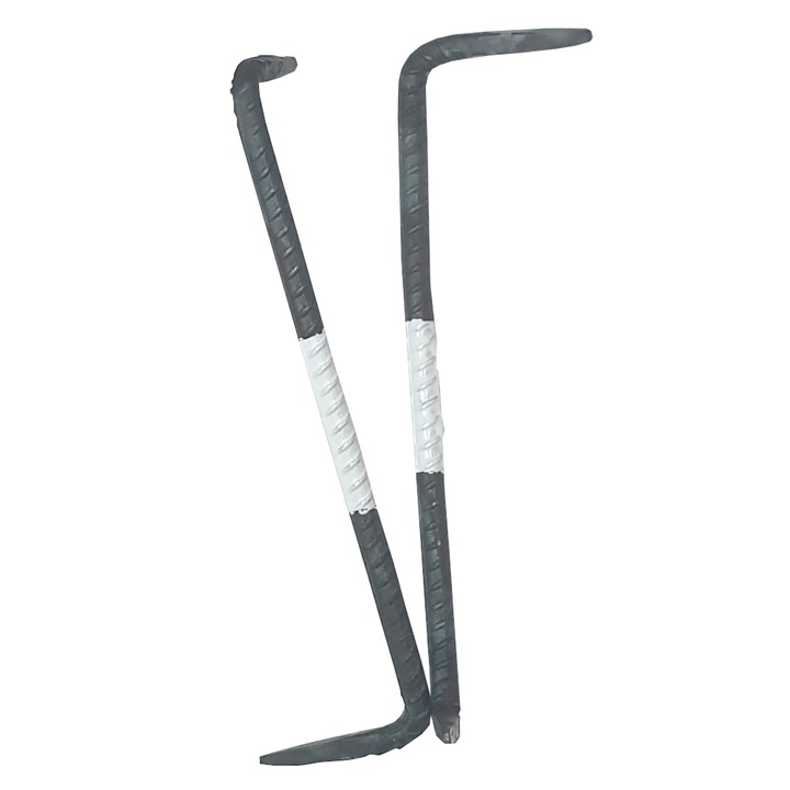 Set 50 de scoabe din fier striat, Dkr, 200 x 50mm, intoarse