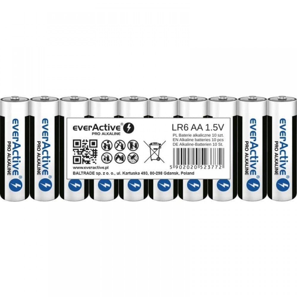 Baterii everActive Pro Alkaline AA , LR06 1.5V 10 Baterii / Set