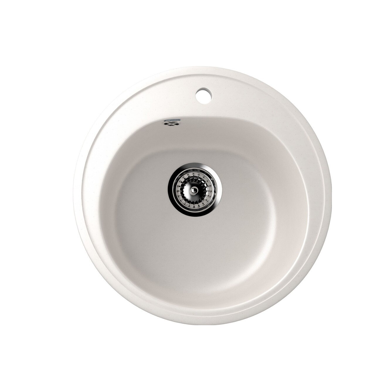 Chiuveta rotunda de bucatarie Ulgran U-101-331 Alb-Crem, Compozit