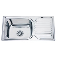 chiuveta fabiano inox de 06mm 760x420mm sifon diametru mare inclus cuva 160mm cuva pe stanga lucios imagen 39_0_
0