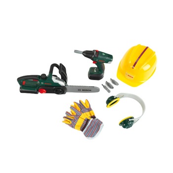Set 9 buc scule constructii cu drujba BOSCH de jucarie Klein Set 9 buc scule constructii cu drujba BOSCH de jucarie Klein