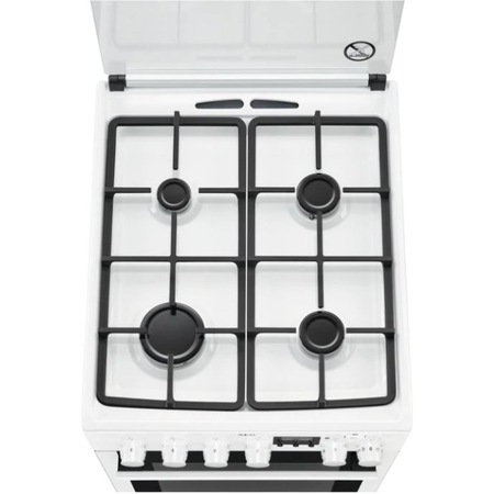Aragaz AEG CKB56401BW, Mixt, 4 arzatoare, Aprindere electrica plita, PlusSteam, Clasa A, Grill, 50 cm, Alb