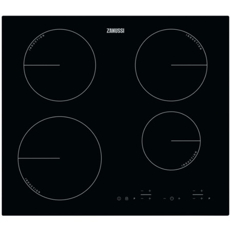 Plita incorporabila Zanussi ZIB6460CB, Inductie, 4 zone de gatire, Timer, Indicator caldura reziduala, 60 cm, Negru