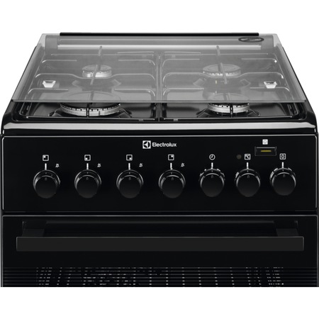 Aragaz Electrolux EKK52950OK, Mixt, 4 arzatoare, Aprindere electrica plita, PlusSteam, 50 cm, Negru