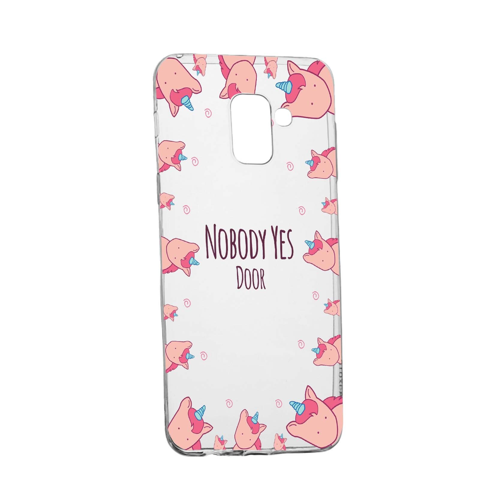 Husa de protectie Unicorn - Nobody yes, pentru Samsung Galaxy Galaxy A6 Plus / J8 2018, rezistenta la uzura, anti-alunecare, din silicon Premium, 523