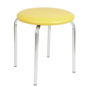 Scaun Sofia crom, Piele ecologica, Galben Scaun Sofia crom, Piele ecologica, Galben