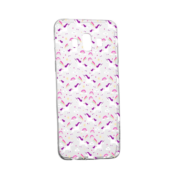 Husa de protectie Unicorn, pentru Samsung Galaxy J6 Plus 2018, rezistenta la uzura, anti-alunecare, din silicon Premium, 520