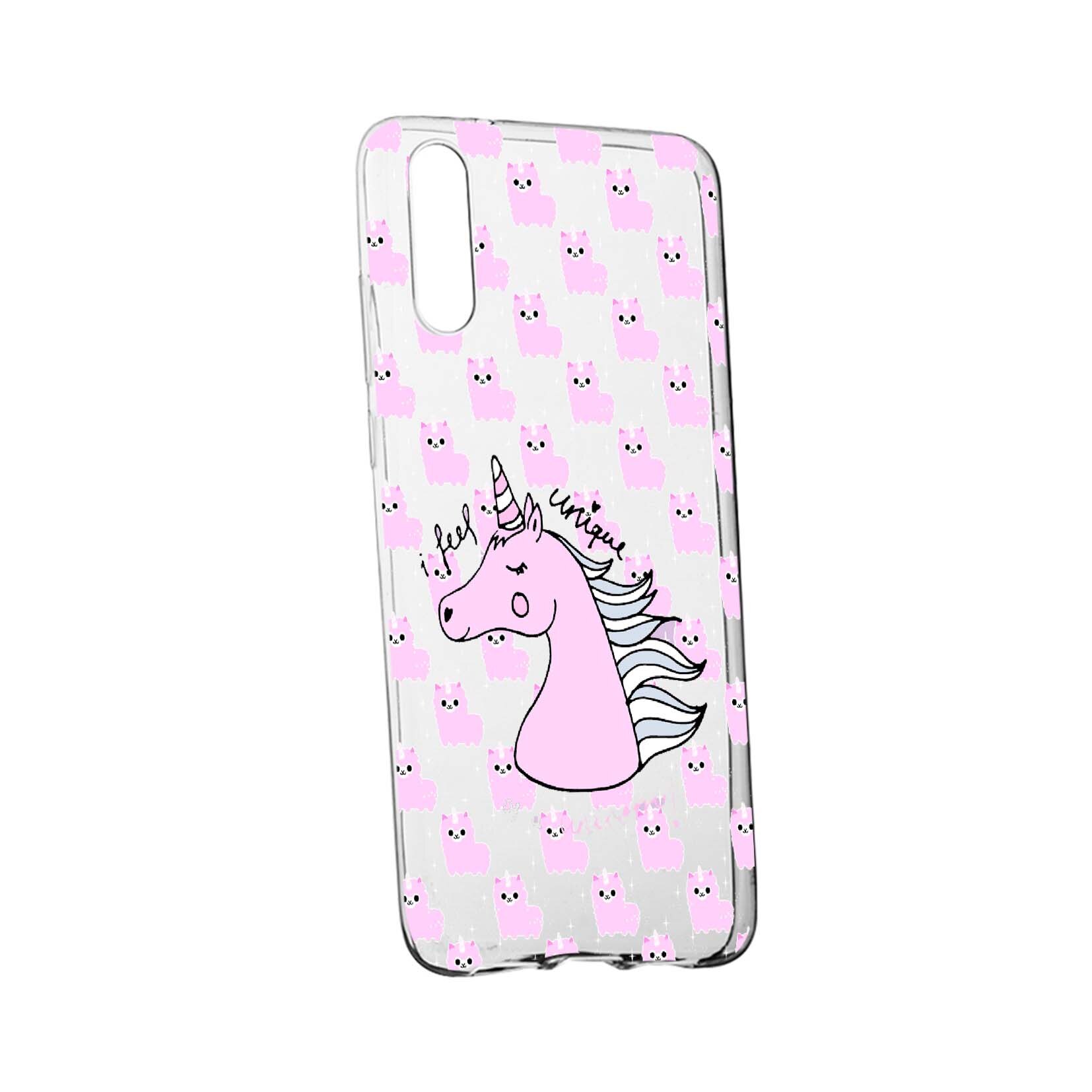 Husa de protectie Unicorn - I Feel Unique, pentru Xiaomi Redmi Note 8, rezistenta la uzura, anti-alunecare, din silicon Premium, 521