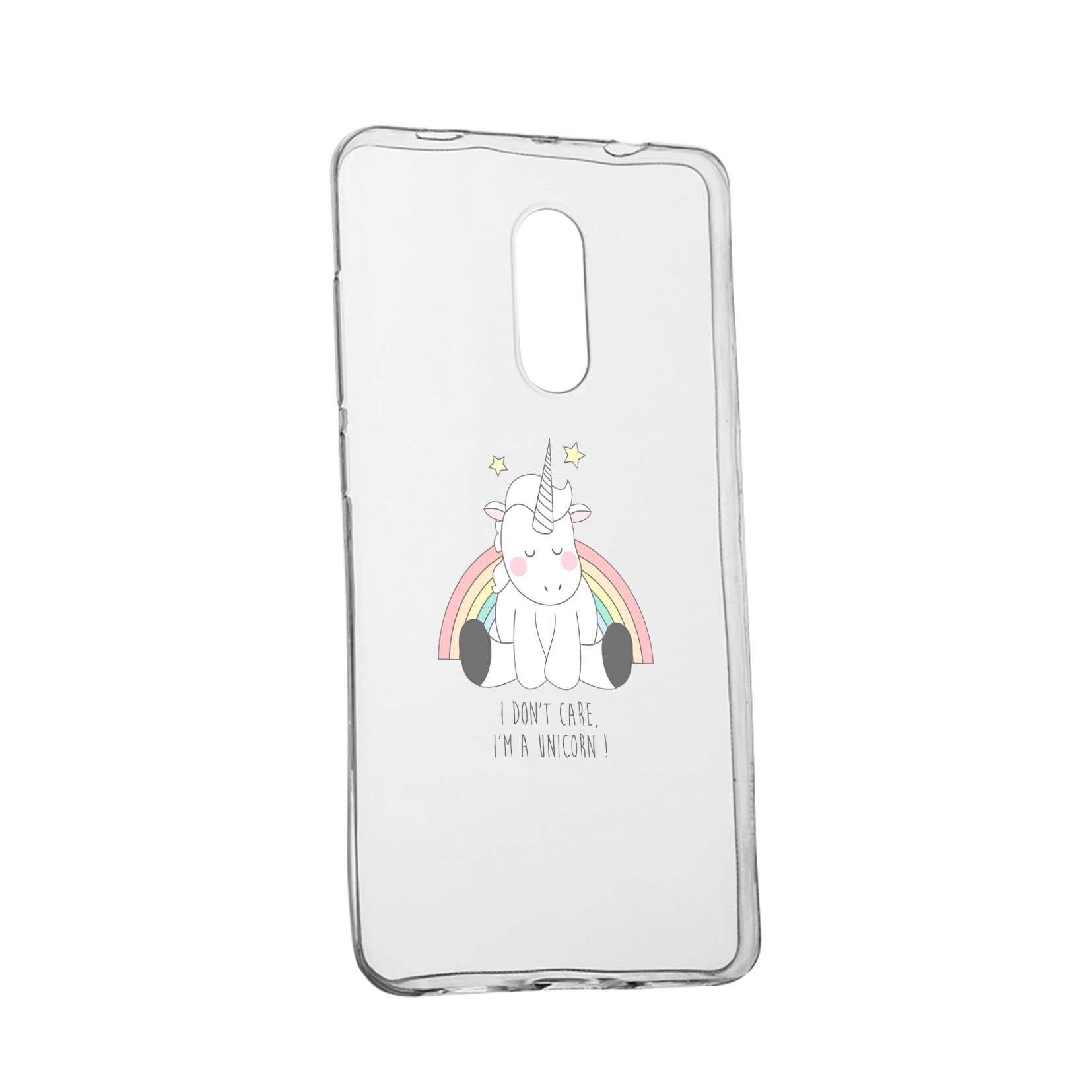Husa de protectie Unicorn - I Don't Care, pentru Xiaomi Redmi 8A, rezistenta la uzura, anti-alunecare, din silicon Premium, 524