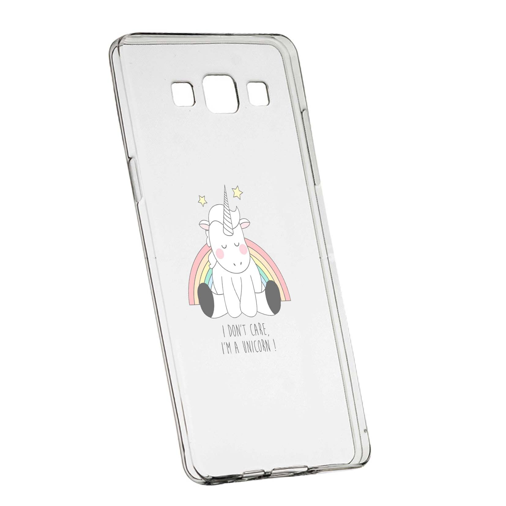Husa de protectie Unicorn - I Don't Care, pentru Samsung Galaxy J7 2016, rezistenta la uzura, anti-alunecare, din silicon Premium, 524