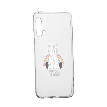 Husa de protectie Unicorn - I Don't Care, pentru Huawei Honor 20 Pro, rezistenta la uzura, anti-alunecare, din silicon Premium, 524 Husa de protectie Unicorn - I Don't Care, pentru Huawei Honor 20 Pro, rezistenta la uzura, anti-alunecare, din silicon Premium, 524