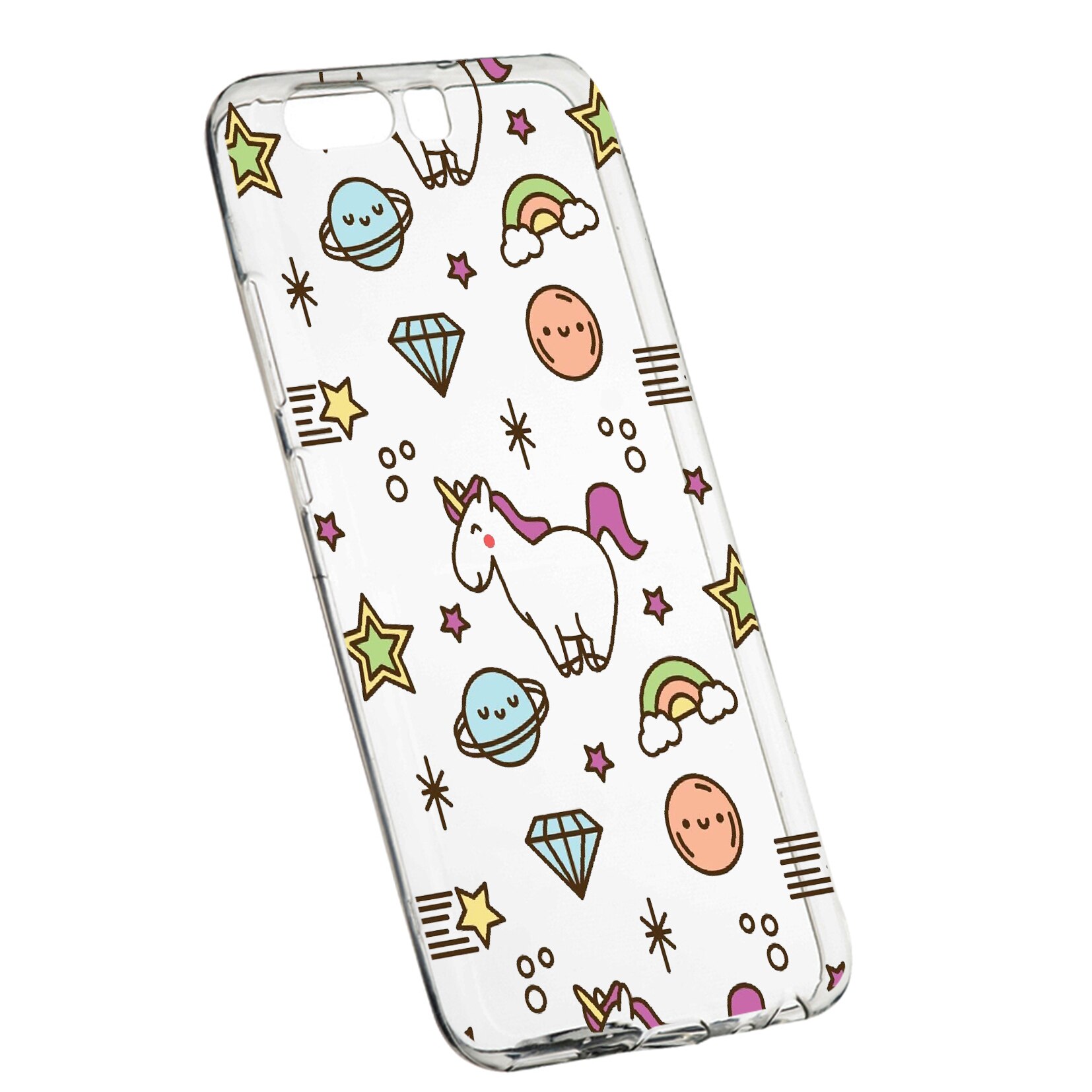 Husa de protectie Unicorn - universe, pentru Huawei Y6 2018, rezistenta la uzura, anti-alunecare, din silicon Premium, 526