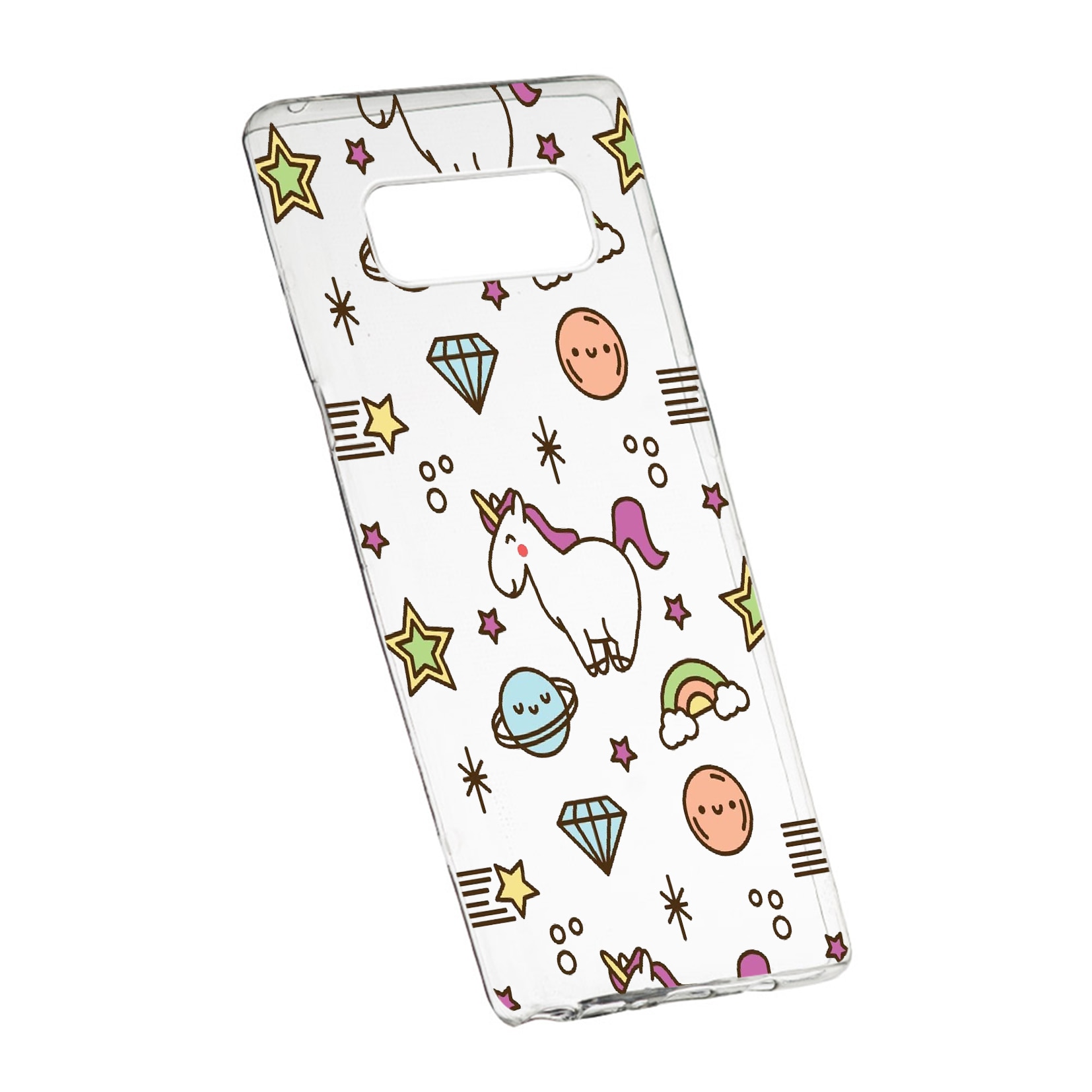 Husa de protectie Unicorn - universe, pentru Samsung Galaxy Note 8, rezistenta la uzura, anti-alunecare, din silicon Premium, 526