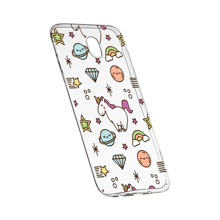 Husa de protectie Unicorn - universe, pentru Samsung Galaxy J7 2017, rezistenta la uzura, anti-alunecare, din silicon Premium, 526