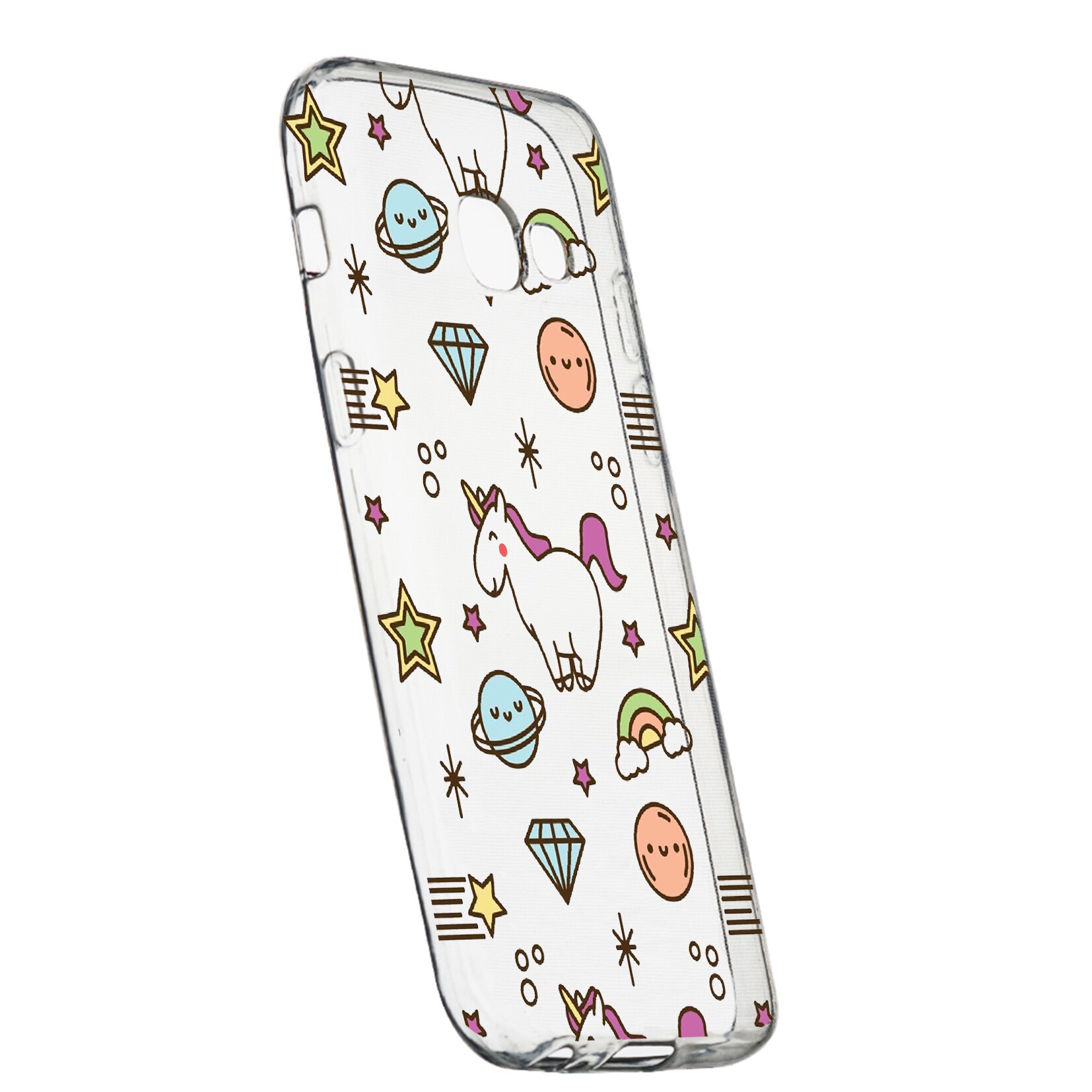 Husa de protectie Unicorn - universe, pentru Samsung Galaxy J4 Plus 2018, rezistenta la uzura, anti-alunecare, din silicon Premium, 526