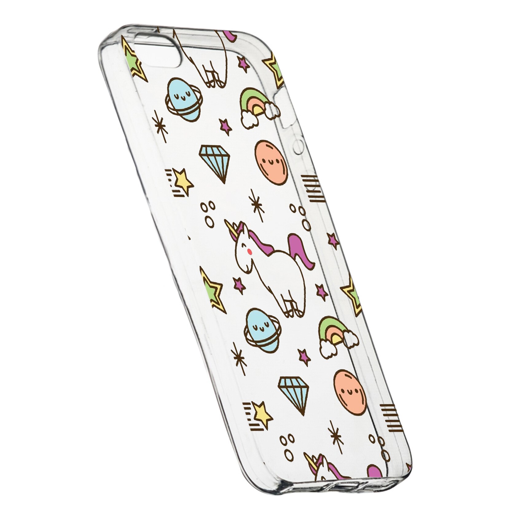 Husa de protectie Unicorn - universe, pentru Apple iPhone 5 / 5S / SE, rezistenta la uzura, anti-alunecare, din silicon Premium, 526